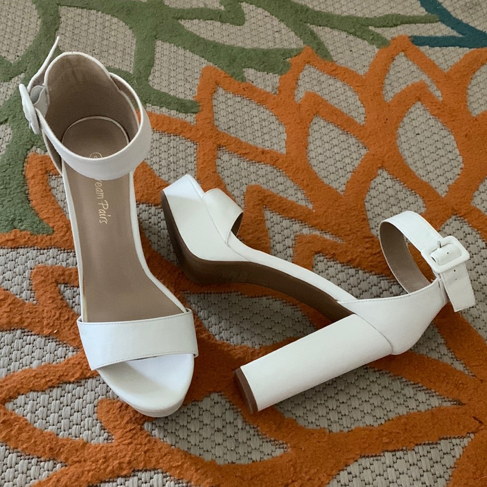 Dream Pairs White Heels Minimalist Design